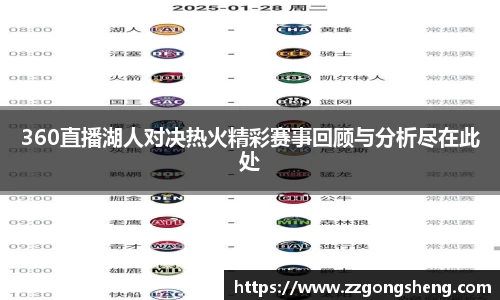 360直播湖人对决热火精彩赛事回顾与分析尽在此处