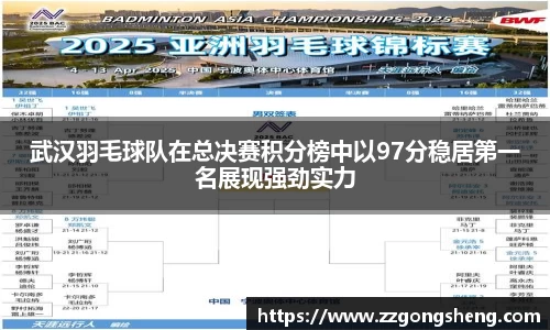 武汉羽毛球队在总决赛积分榜中以97分稳居第一名展现强劲实力